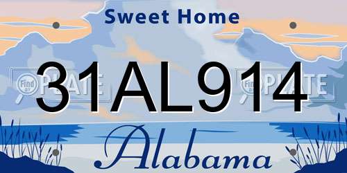 31AL914 Alabama License Plate