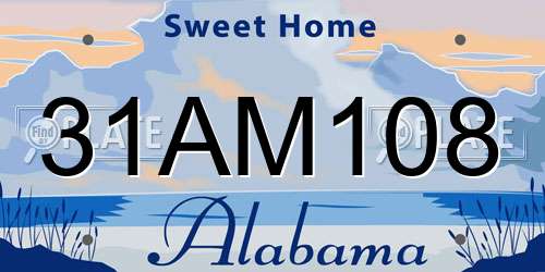 31AM108 Alabama License Plate
