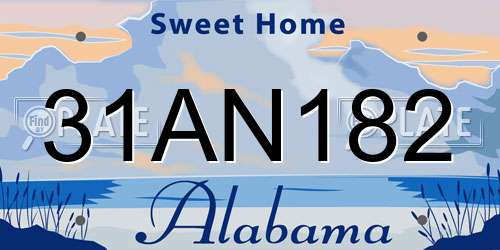 31AN182 Alabama License Plate