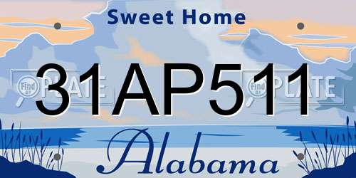 31AP511 Alabama License Plate