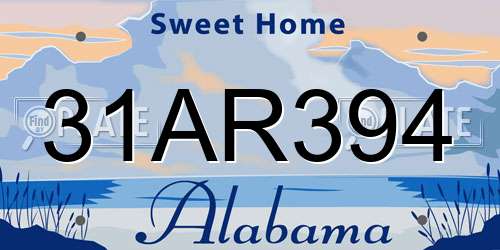 31AR394 Alabama License Plate