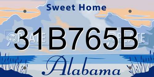31B765B Alabama License Plate
