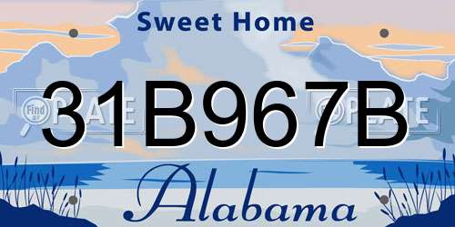 31B967B Alabama License Plate