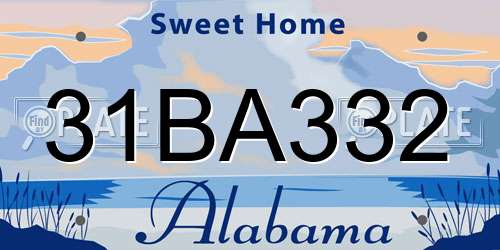 31BA332 Alabama License Plate