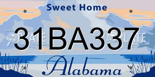 31BA337 Alabama License Plate
