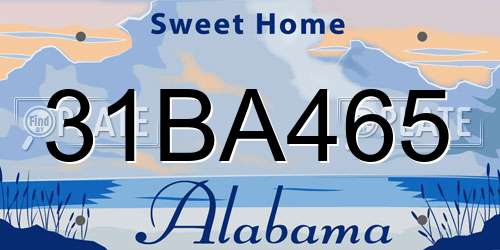 31BA465 Alabama License Plate