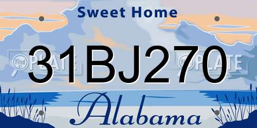 31BJ270 Alabama License Plate