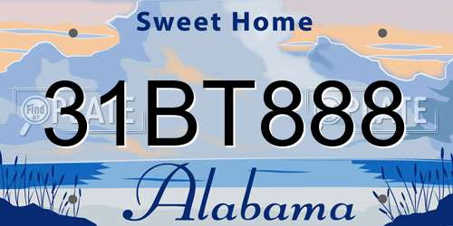 31BT888 Alabama License Plate