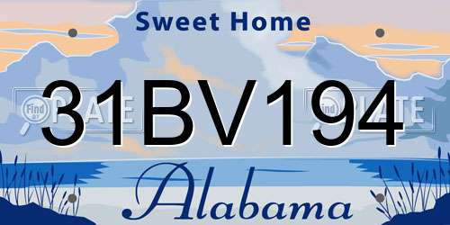 31BV194 Alabama License Plate