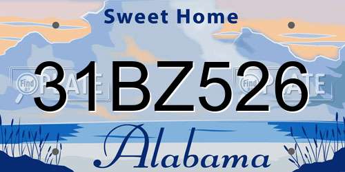 31BZ526 Alabama License Plate
