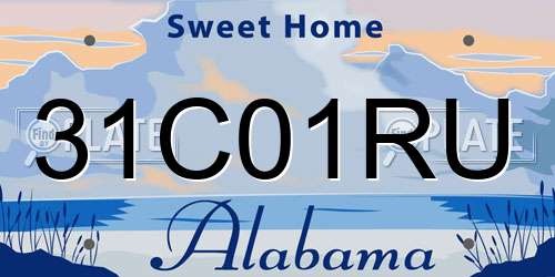 31C01RU Alabama License Plate