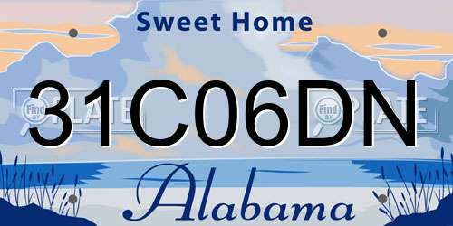31C06DN Alabama License Plate
