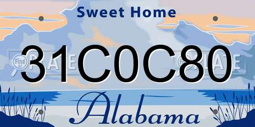31C0C80 Alabama License Plate