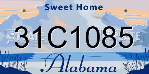 31C1085 Alabama License Plate