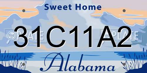 31C11A2 Alabama License Plate