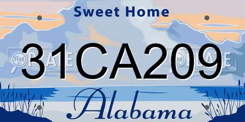 31CA209 Alabama License Plate