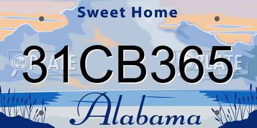 31CB365 Alabama License Plate