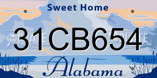 31CB654 Alabama License Plate