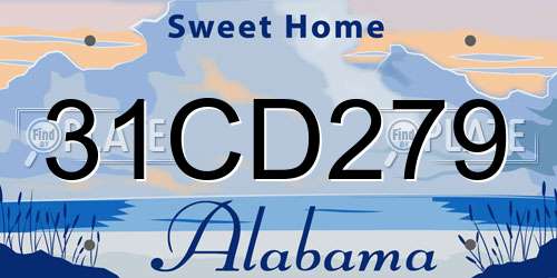 31CD279 Alabama License Plate