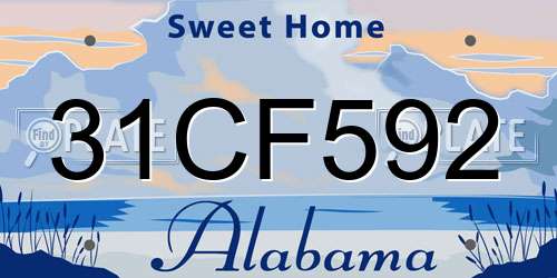 31CF592 Alabama License Plate