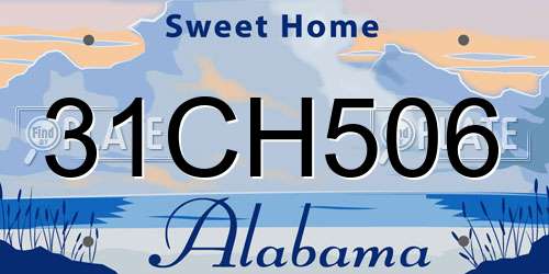 31CH506 Alabama License Plate