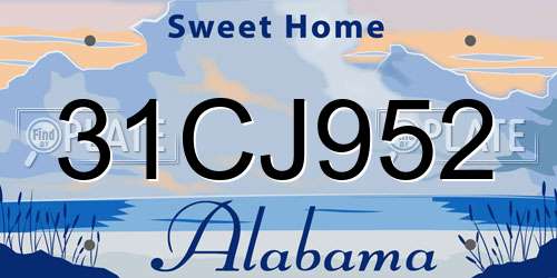 31CJ952 Alabama License Plate