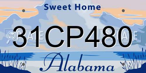 31CP480 Alabama License Plate