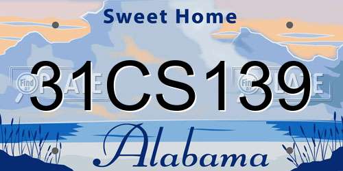 31CS139 Alabama License Plate