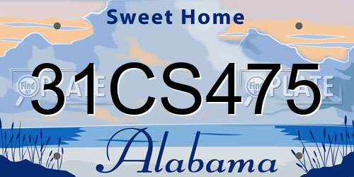 31CS475 Alabama License Plate