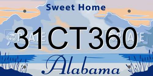 31CT360 Alabama License Plate