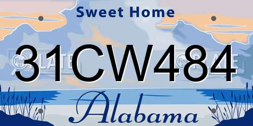 31CW484 Alabama License Plate