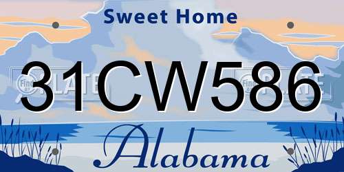 31CW586 Alabama License Plate