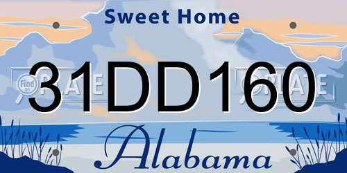 31DD160 Alabama License Plate