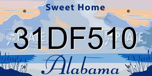 31DF510 Alabama License Plate