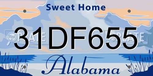 31DF655 Alabama License Plate