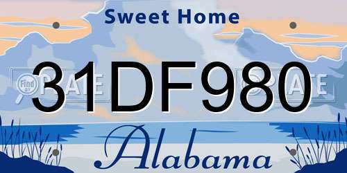 31DF980 Alabama License Plate