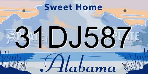 31DJ587 Alabama License Plate
