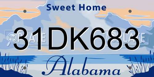 31DK683 Alabama License Plate