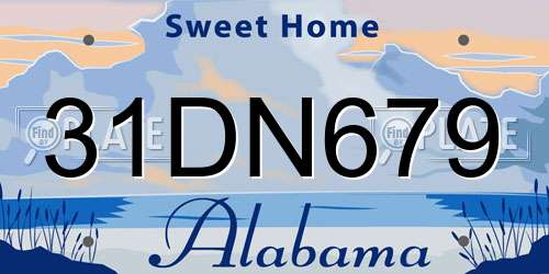 31DN679 Alabama License Plate