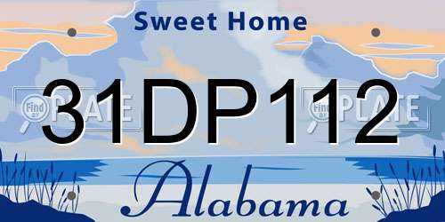 31DP112 Alabama License Plate