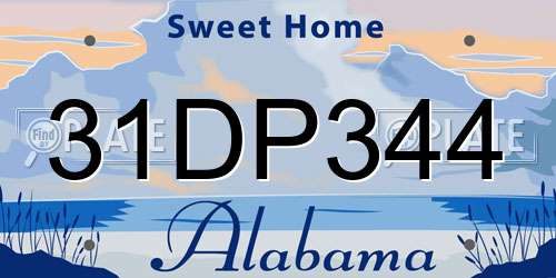 31DP344 Alabama License Plate