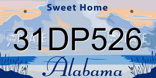 31DP526 Alabama License Plate