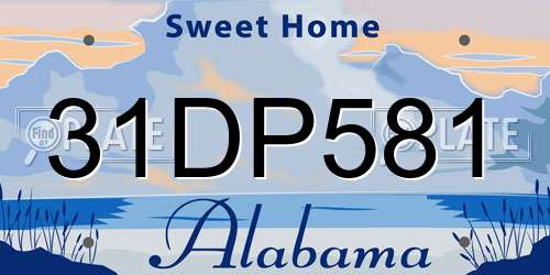 31DP581 Alabama License Plate