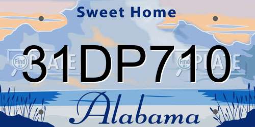 31DP710 Alabama License Plate