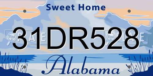 31DR528 Alabama License Plate