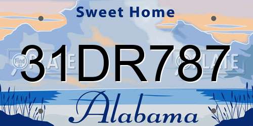 31DR787 Alabama License Plate