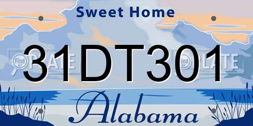 31DT301 Alabama License Plate