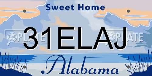 31ELAJ Alabama License Plate