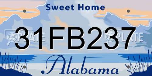 31FB237 Alabama License Plate