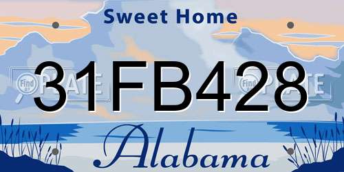31FB428 Alabama License Plate